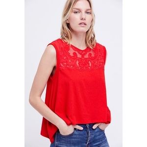 Free People Red Sleeveless Top